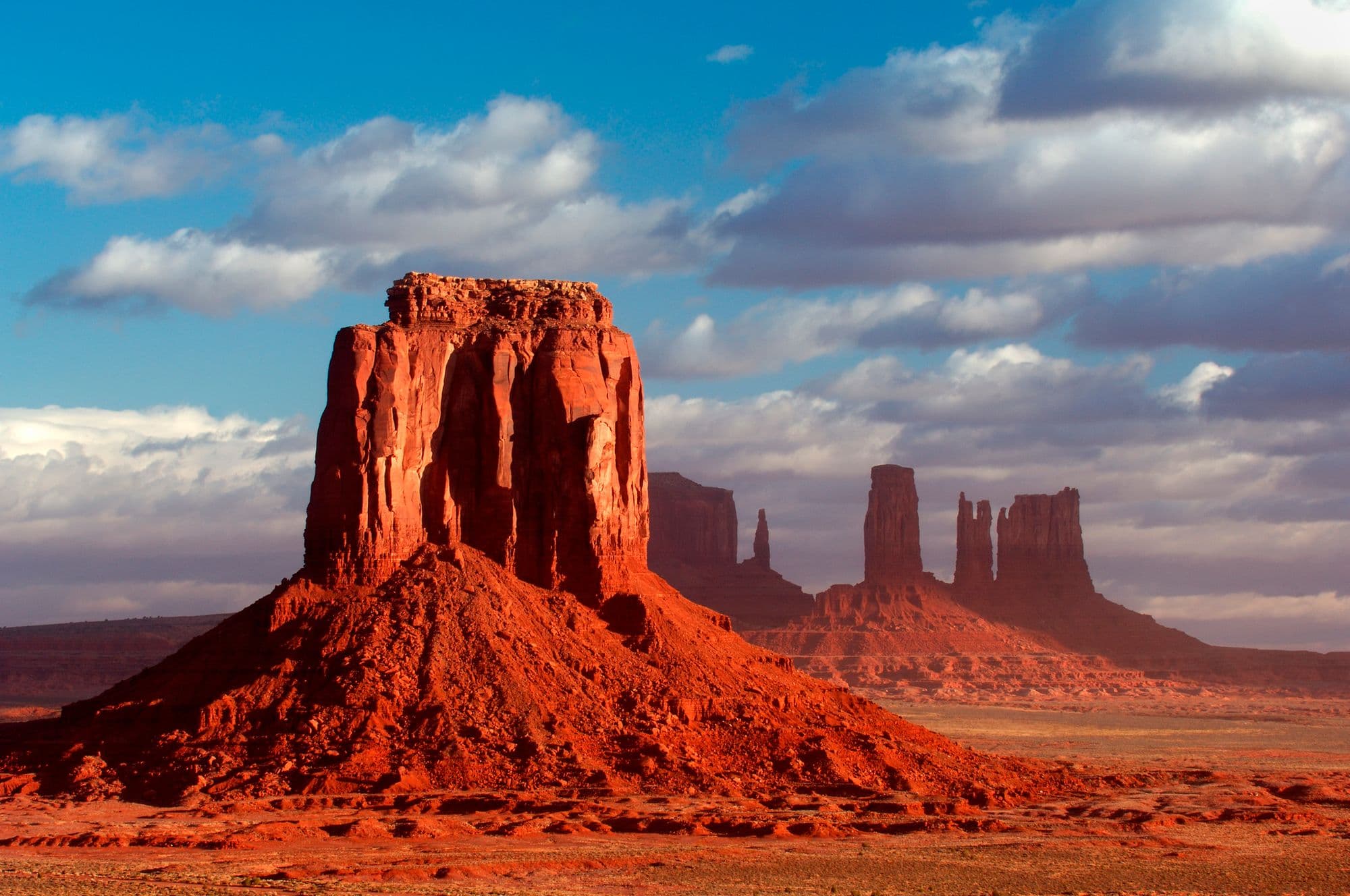 Monument Valley buttes at dusk